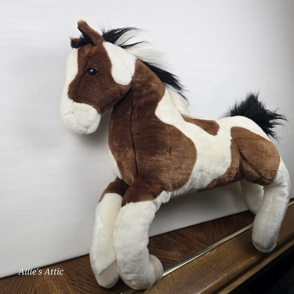 Douglas Cuddle Toy Painted Horse Pony Plush Stuffed Animal Toy Brown White 20"